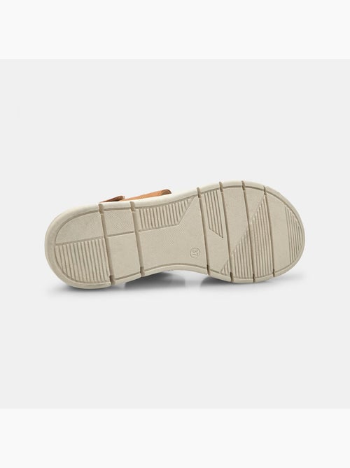 Sandales en cuir avec plateforme BATA - Kiabi