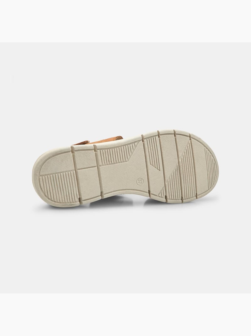 Sandales en cuir avec plateforme BATA Bronze - Kiabi