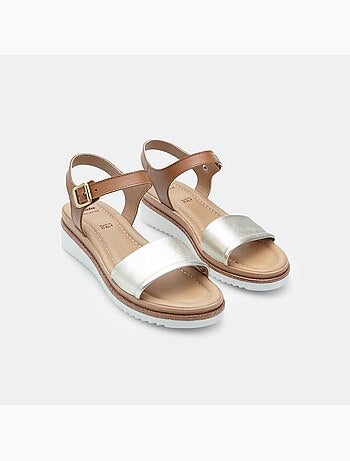 Sandales en cuir avec plateforme BATA