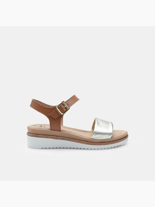Sandales en cuir avec plateforme BATA - Kiabi