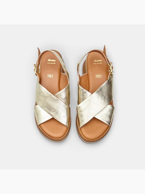 Sandales en cuir avec plateforme BATA - Kiabi