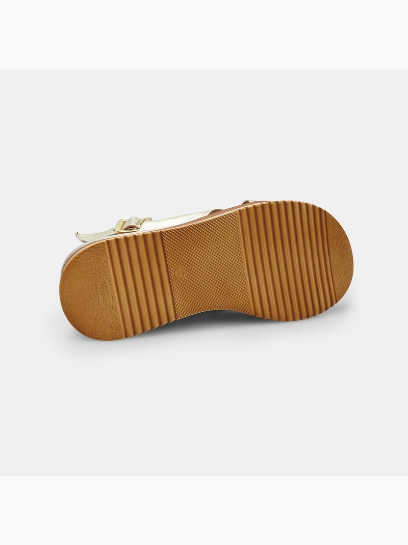 Sandales en cuir avec plateforme BATA Doré/or - Kiabi