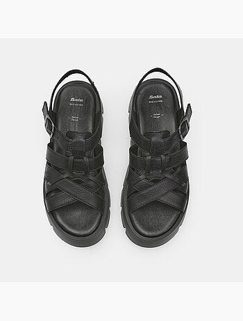 Sandales en cuir avec plateforme BATA