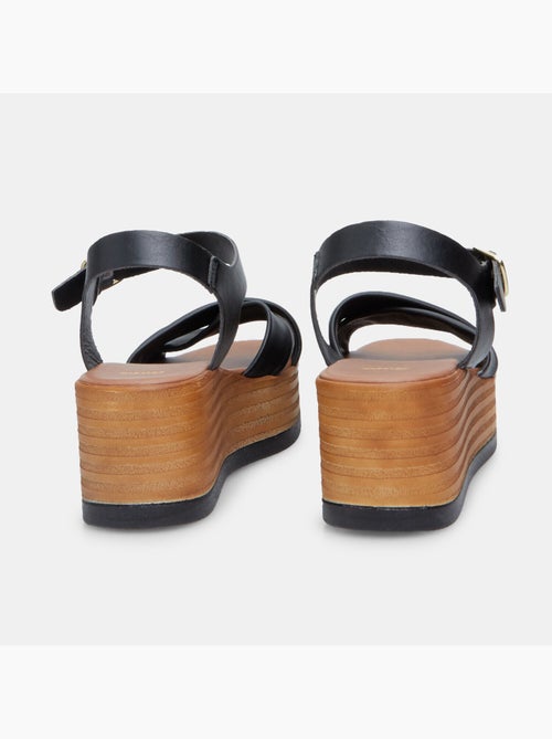 Sandales en cuir avec plateforme de 6,5 cm BATA - Kiabi