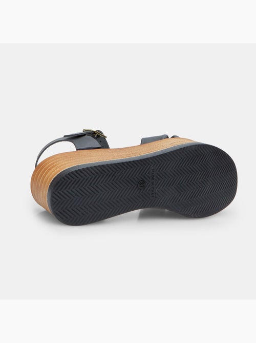 Sandales en cuir avec plateforme de 6,5 cm BATA - Kiabi
