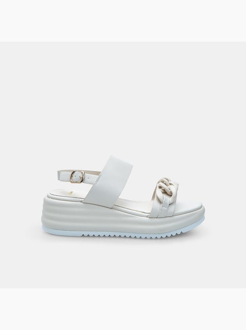 Sandales en cuir avec platform 5 cm BATA - Kiabi