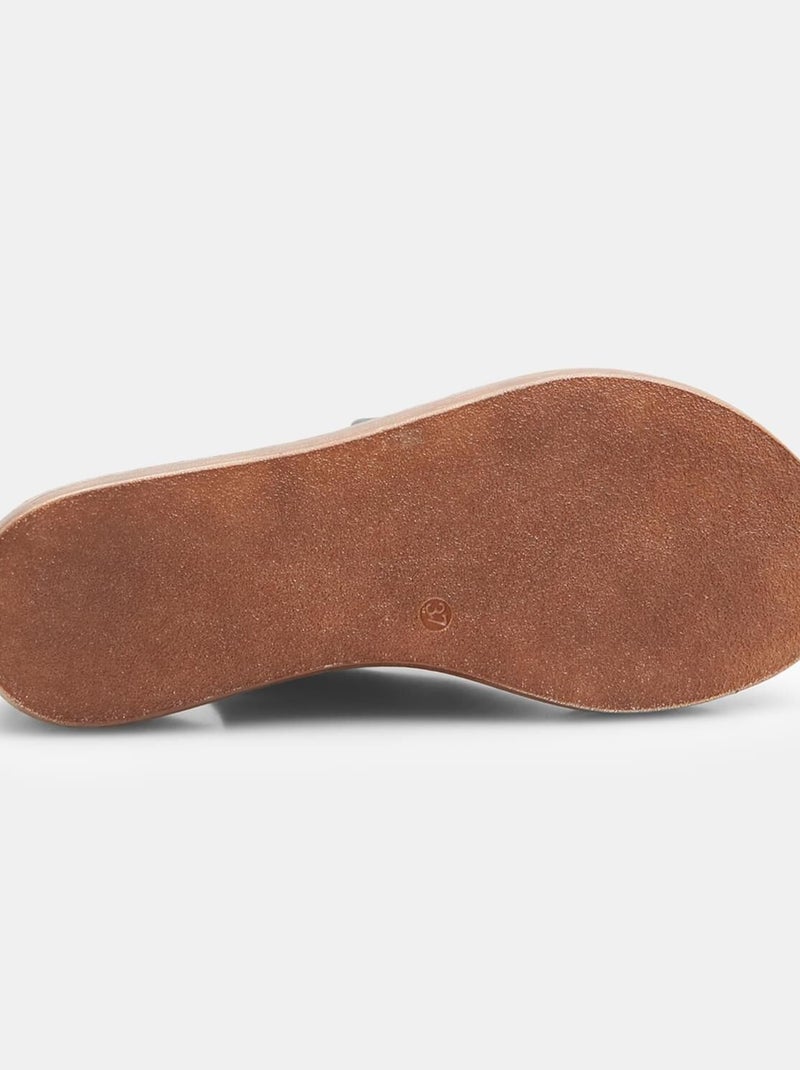 Sandales en cuir  avec talon BATA Noir - Kiabi