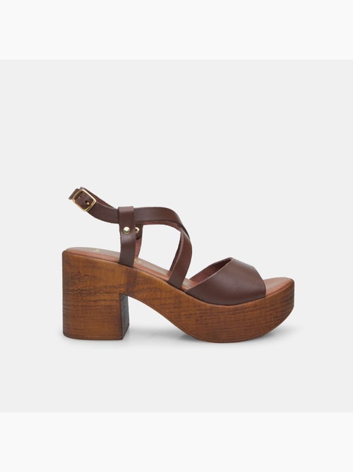 Sandales en cuir avec talon de 8,5 cm BATA - Kiabi