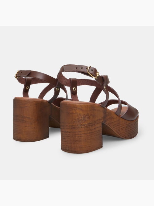 Sandales en cuir avec talon de 8,5 cm BATA - Kiabi