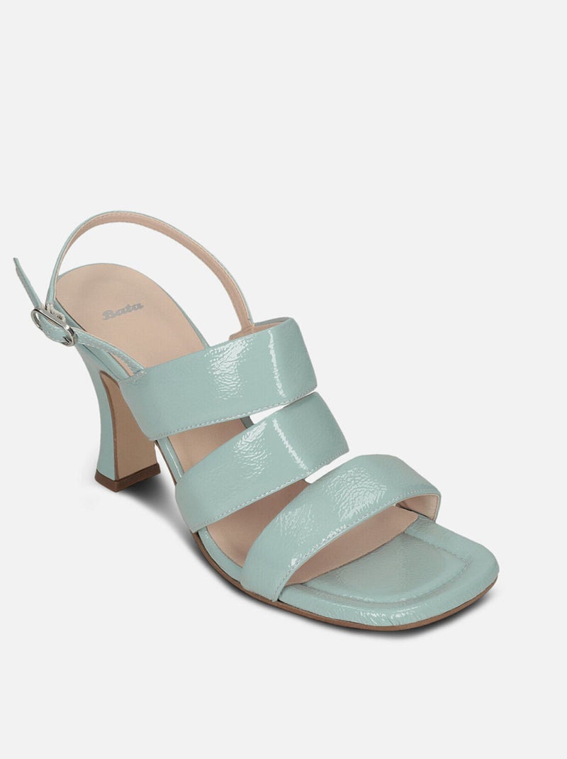 Sandales en cuir avec talon de 9 cm BATA Bleu - Kiabi