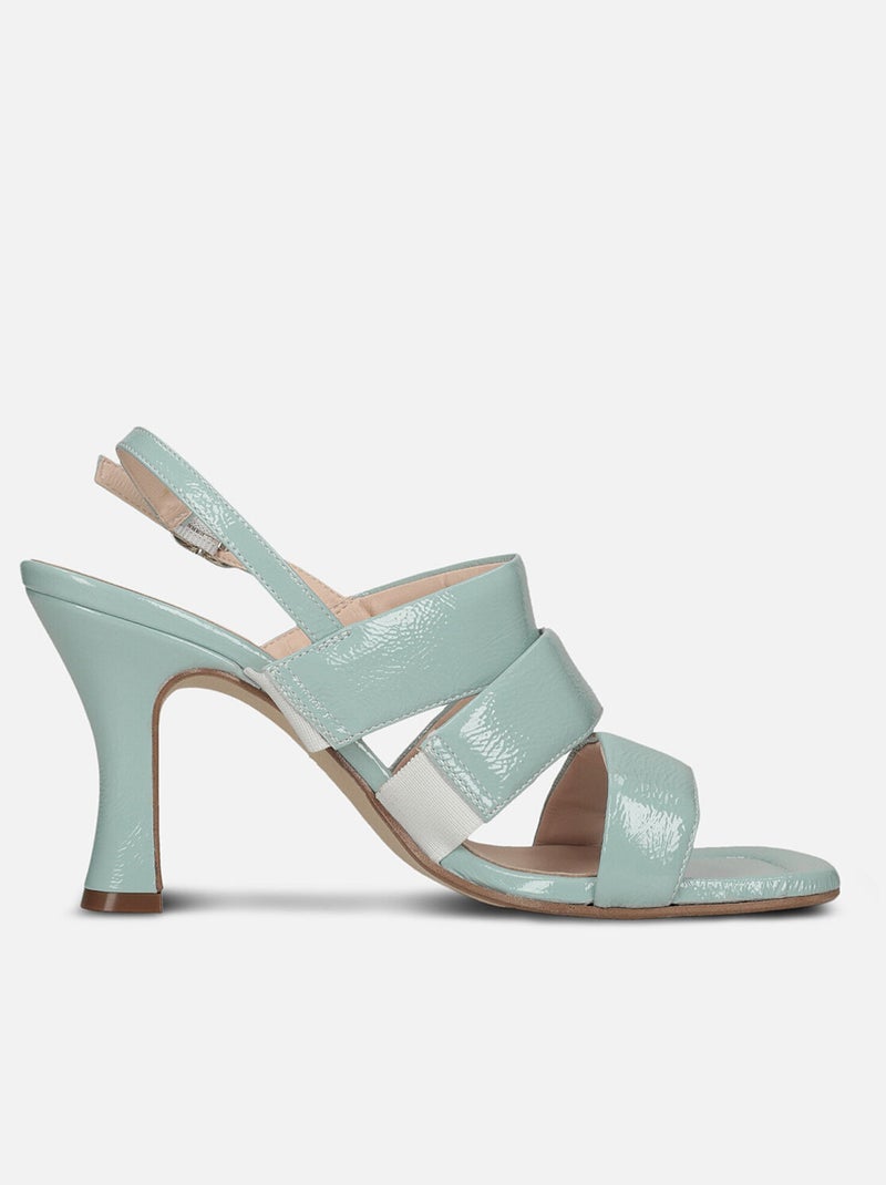 Sandales en cuir avec talon de 9 cm BATA Bleu - Kiabi