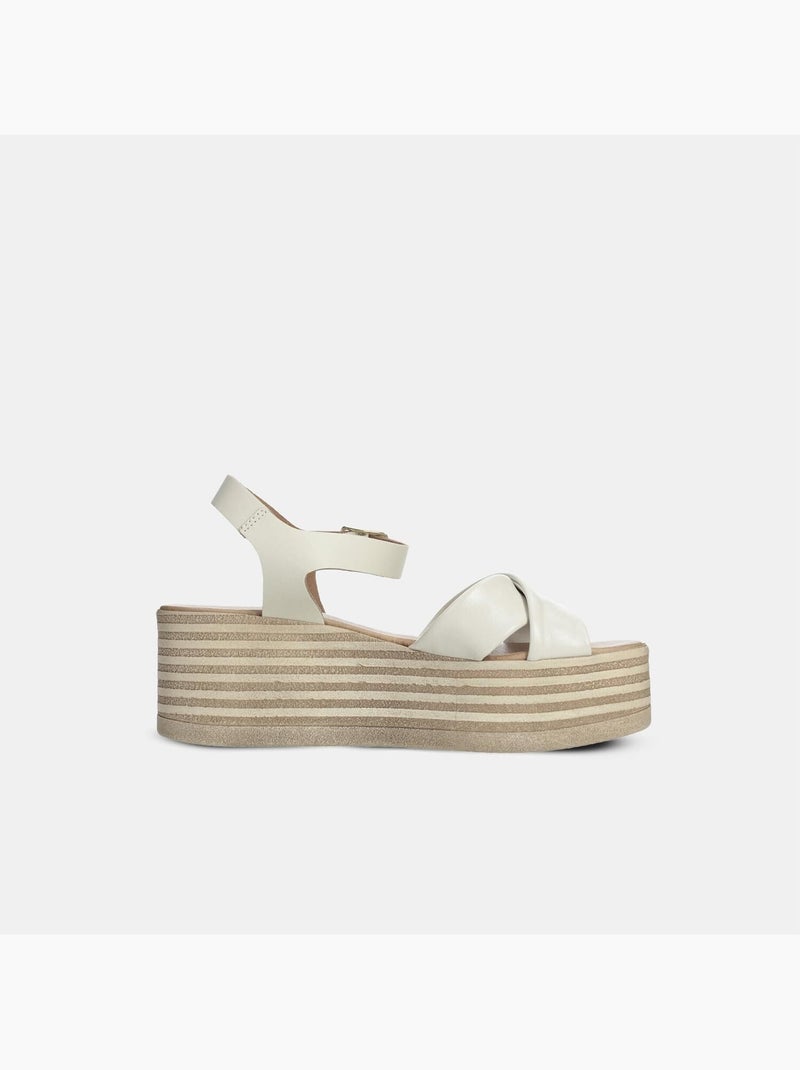 Sandales en cuir BATA Blanc - Kiabi