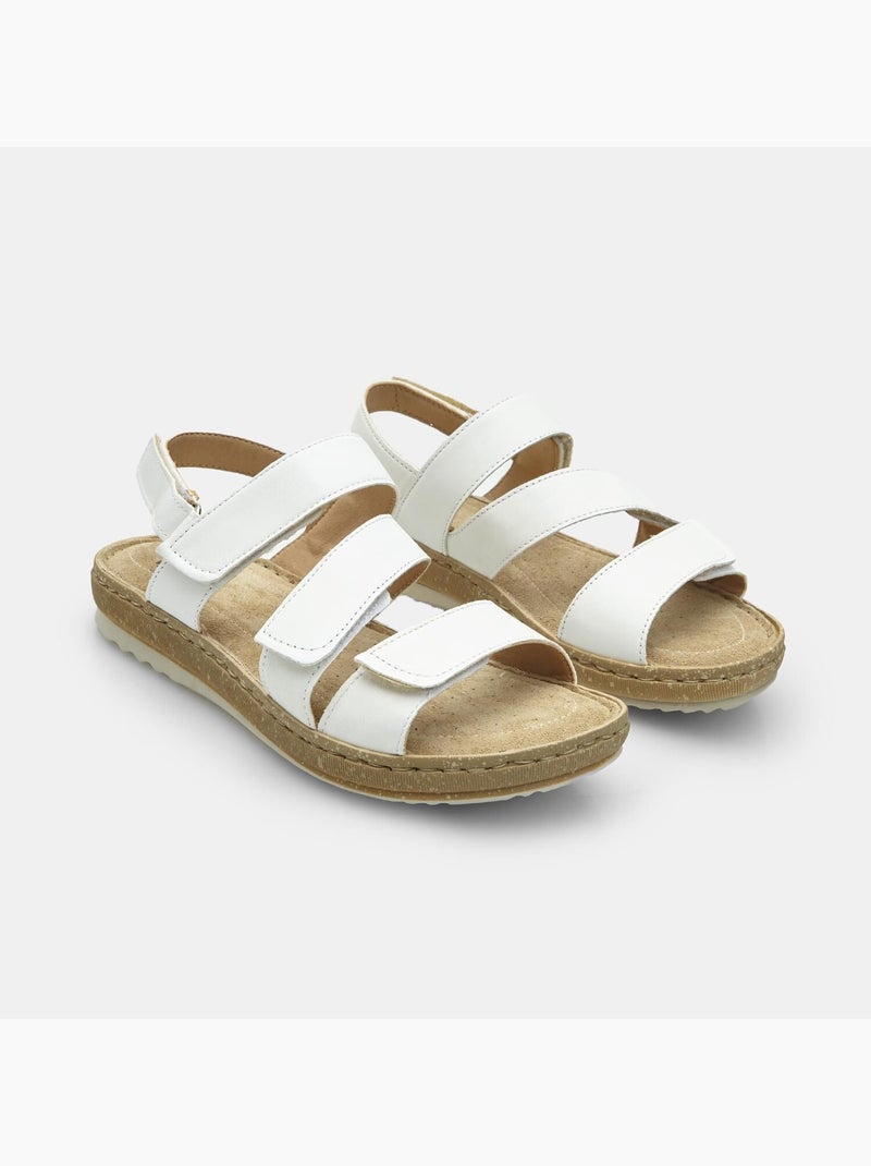 Sandales en cuir BATA Blanc - Kiabi