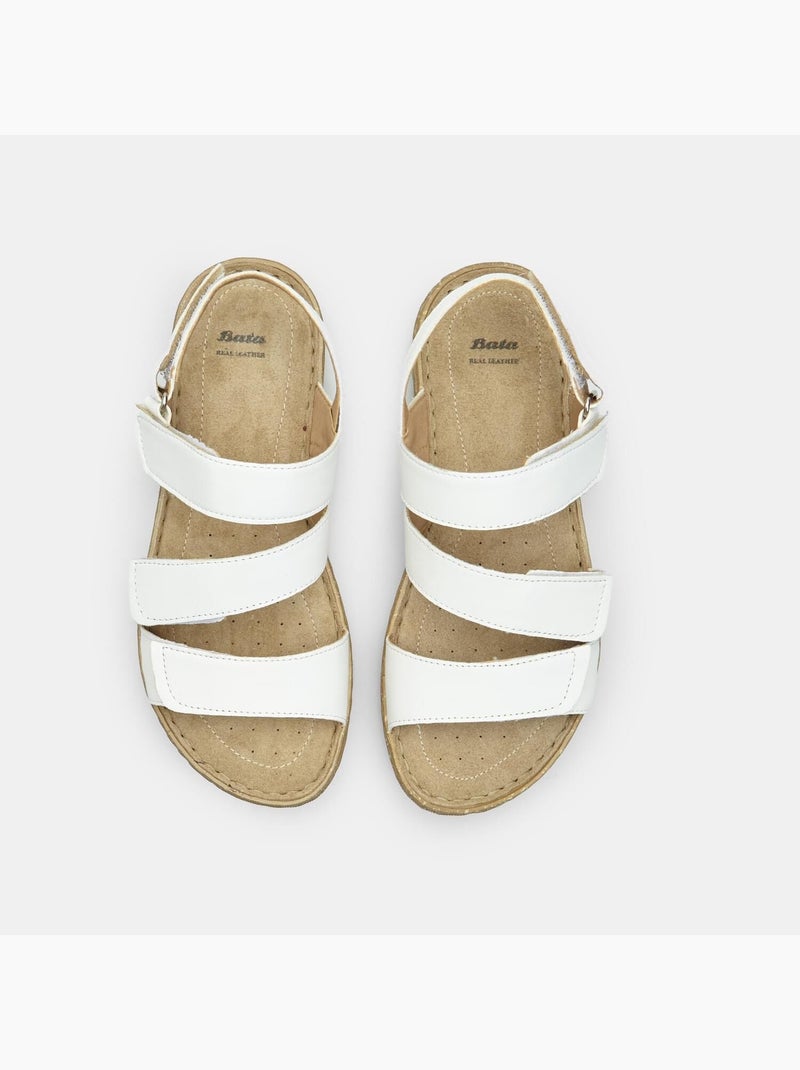Sandales en cuir BATA Blanc - Kiabi