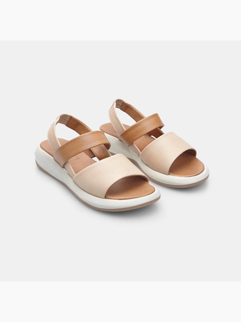 Sandales en cuir BATA Bronze - Kiabi