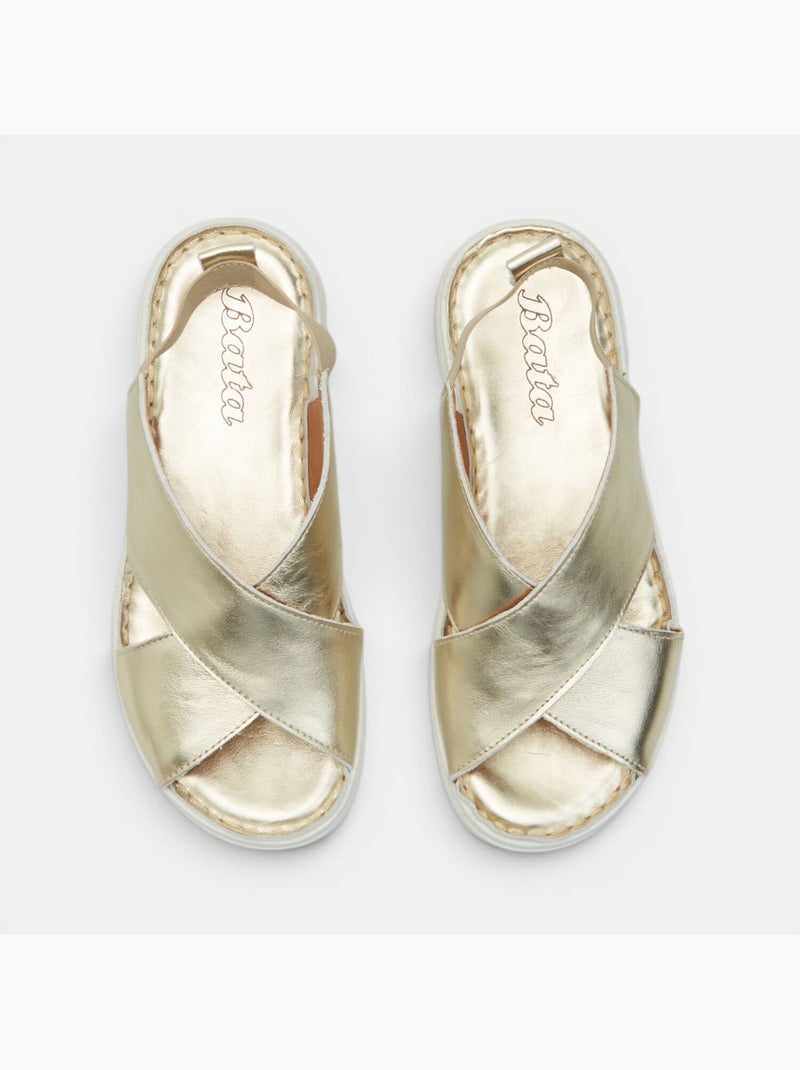 Sandales en cuir BATA  confortables Gris - Kiabi