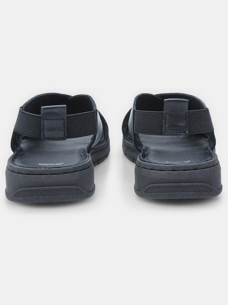 Sandales en cuir BATA  confortables Noir - Kiabi