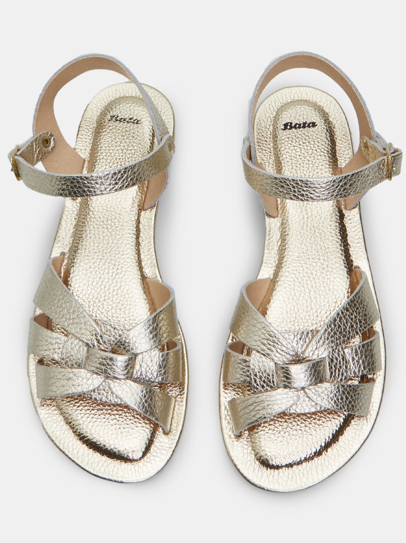 Sandales en cuir BATA Doré/or - Kiabi