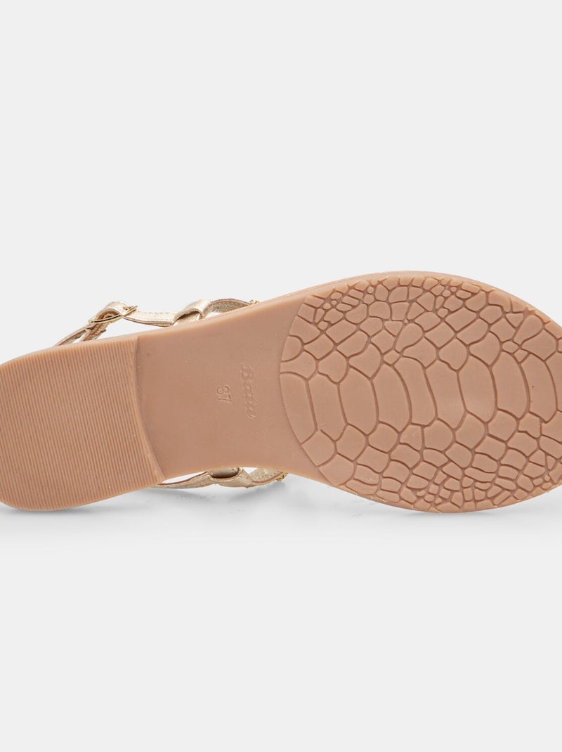 Sandales en cuir BATA Doré/or - Kiabi