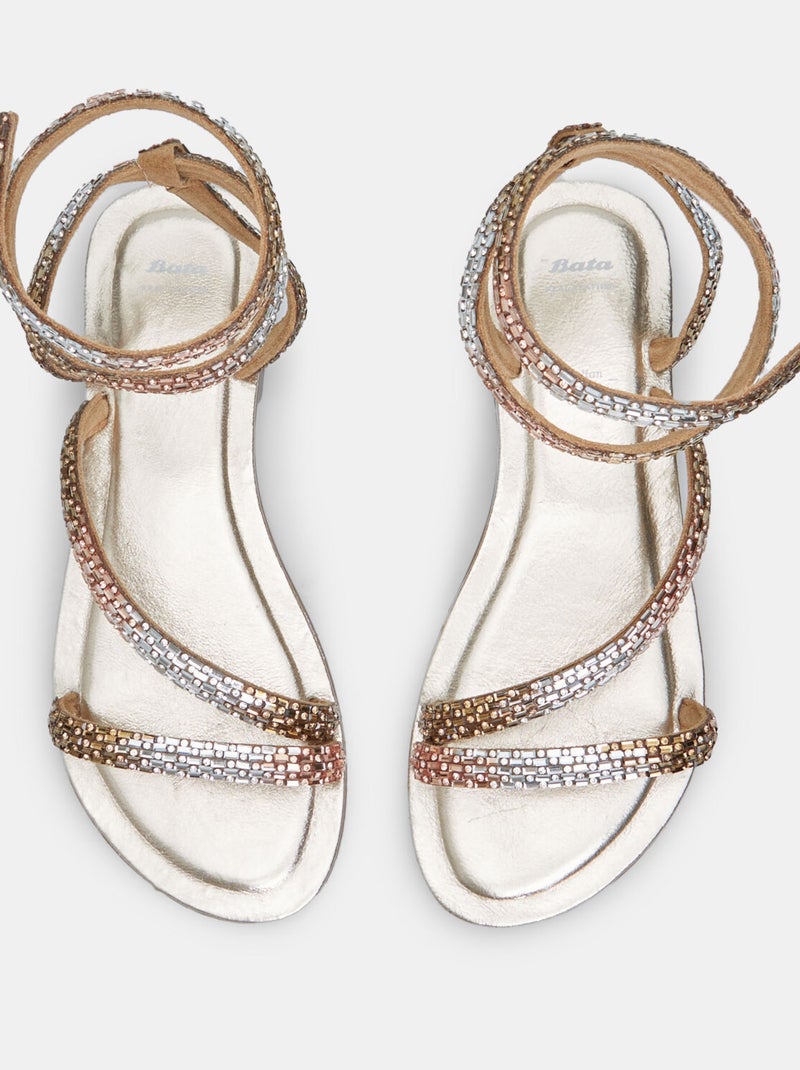 Sandales en cuir BATA Doré/or - Kiabi