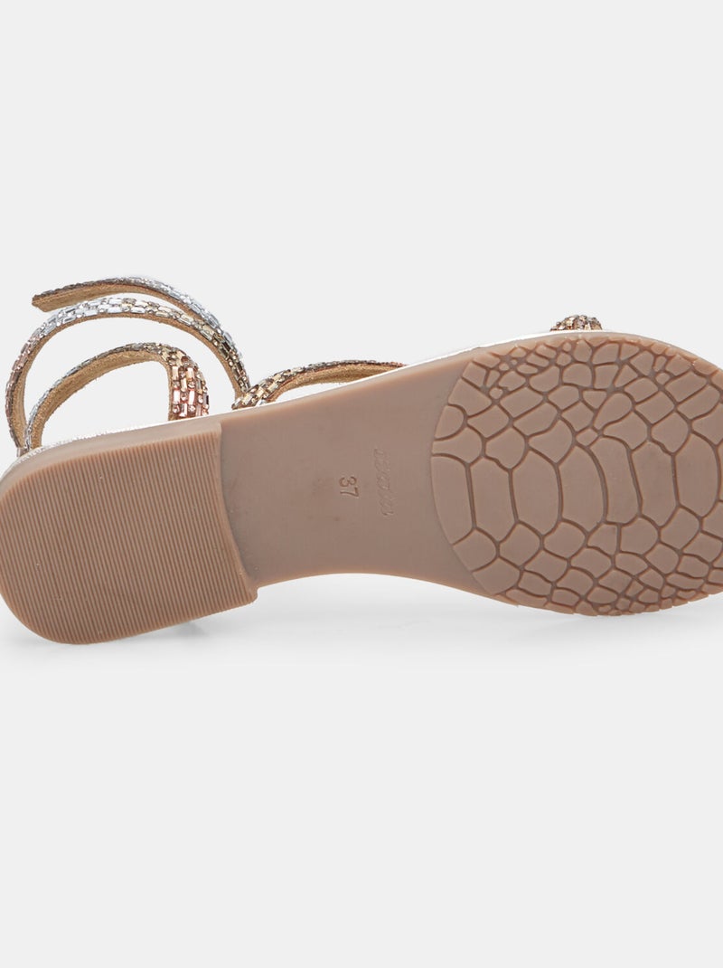 Sandales en cuir BATA Doré/or - Kiabi