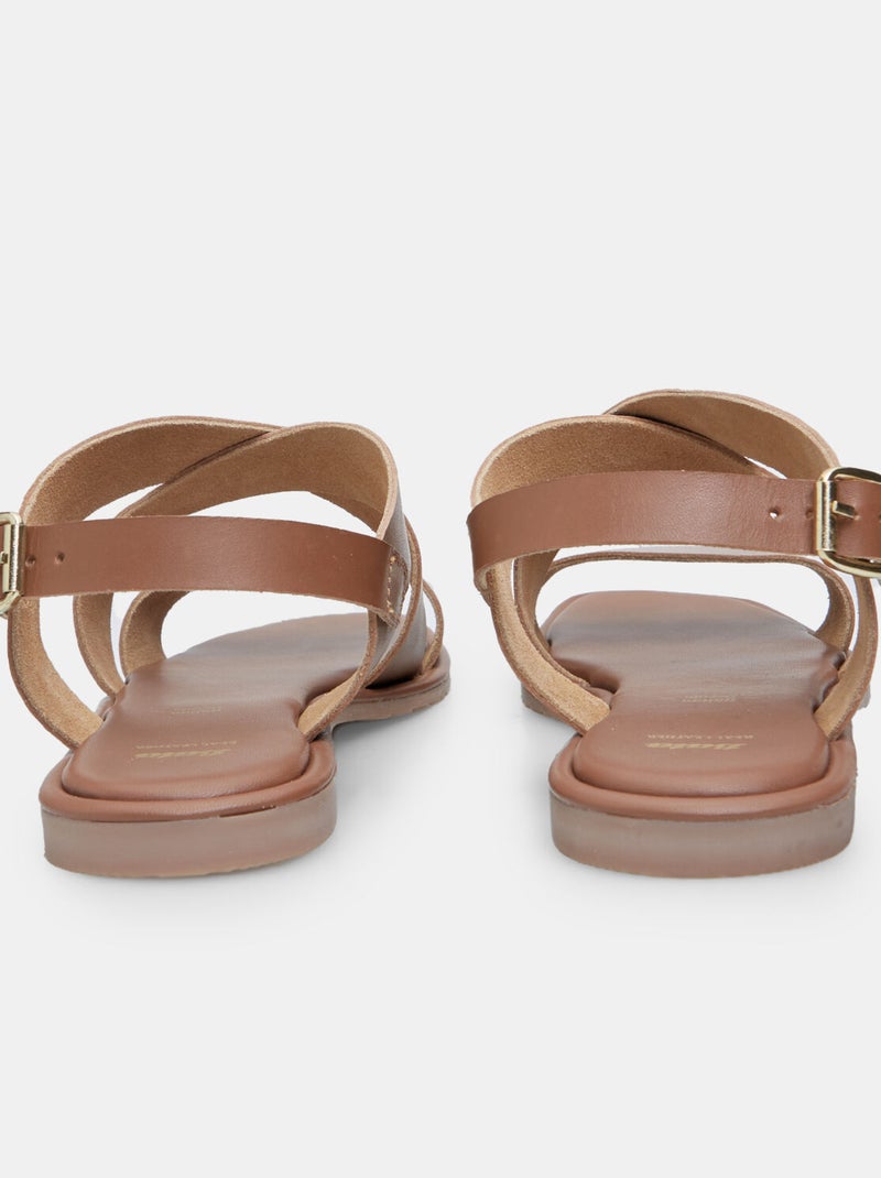 Sandales en cuir BATA Marron - Kiabi