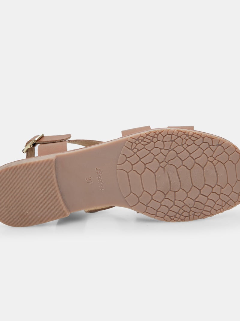 Sandales en cuir BATA Marron - Kiabi