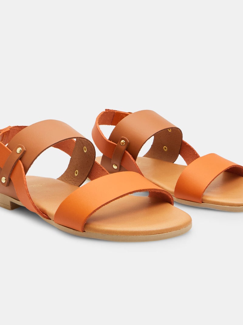 Sandales en cuir BATA Marron - Kiabi