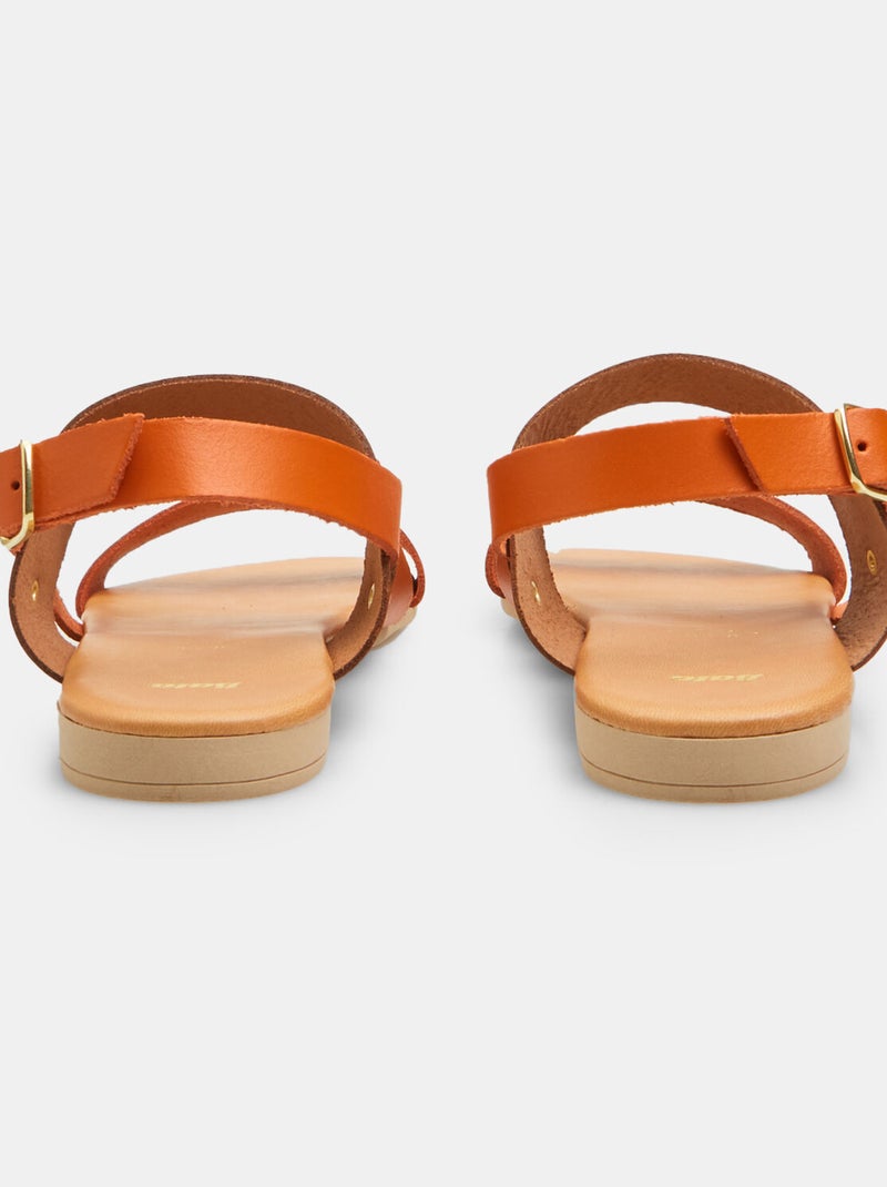Sandales en cuir BATA Marron - Kiabi