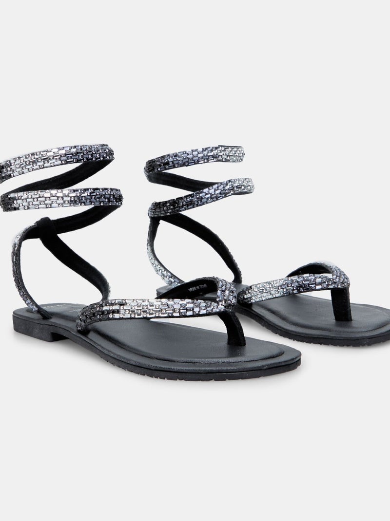 Sandales en cuir BATA Noir - Kiabi