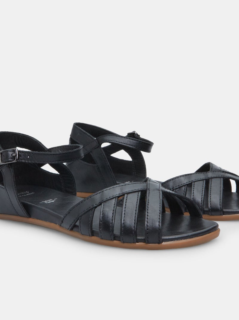 Sandales en cuir BATA Noir - Kiabi