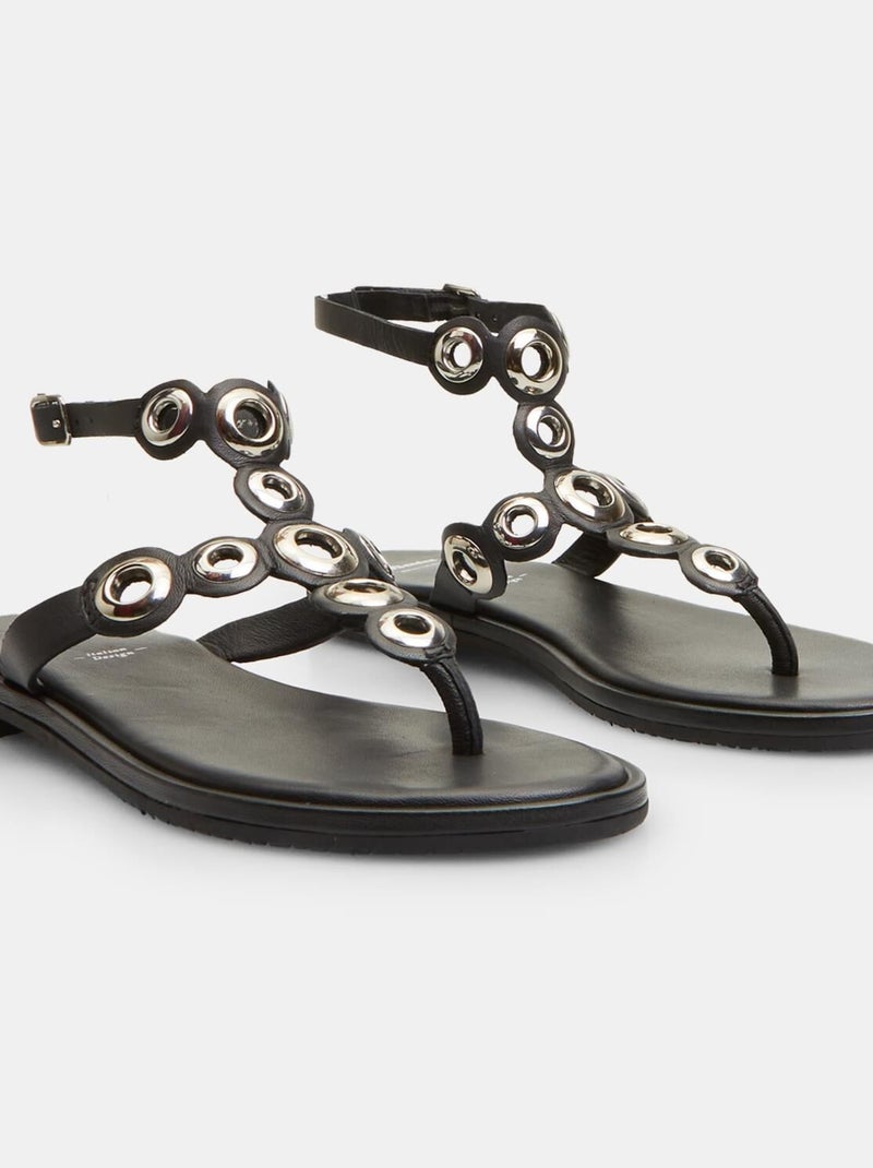 Sandales en cuir BATA Noir - Kiabi