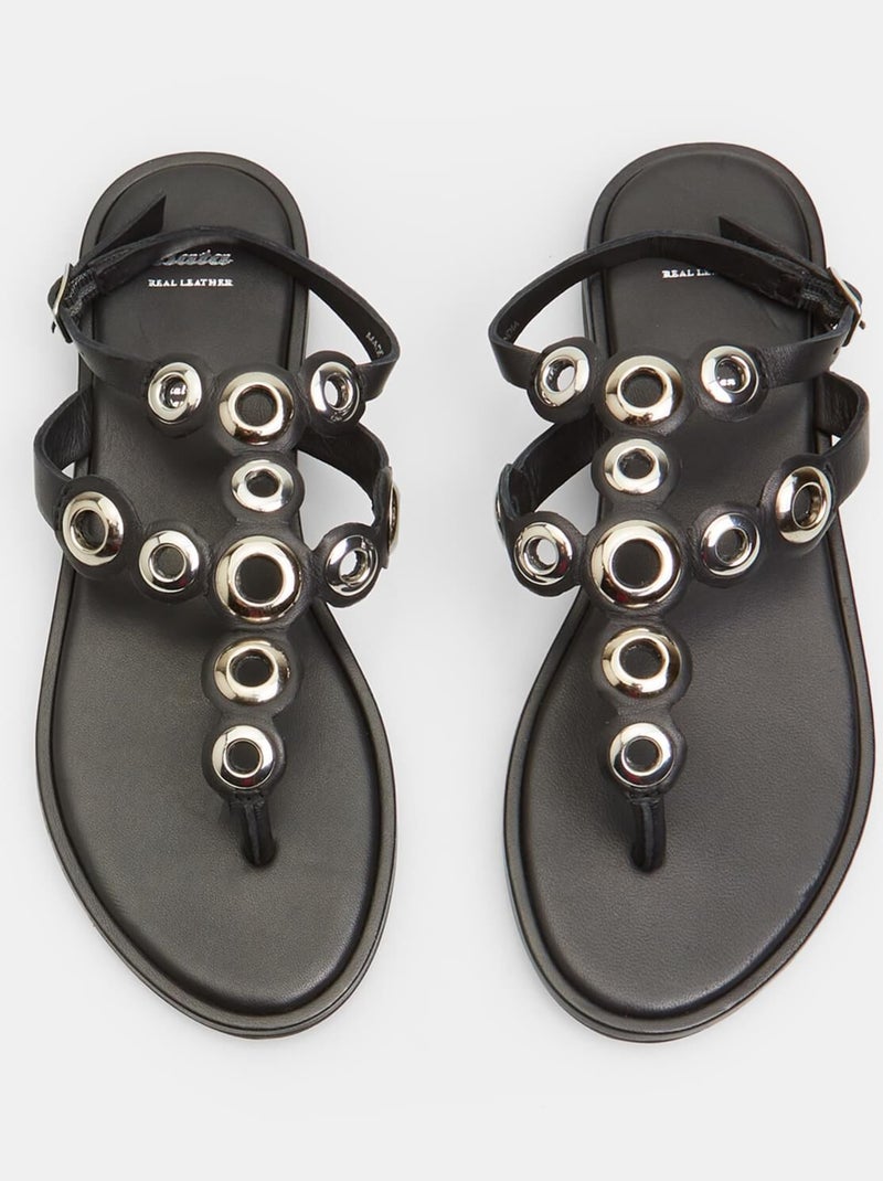 Sandales en cuir BATA Noir - Kiabi