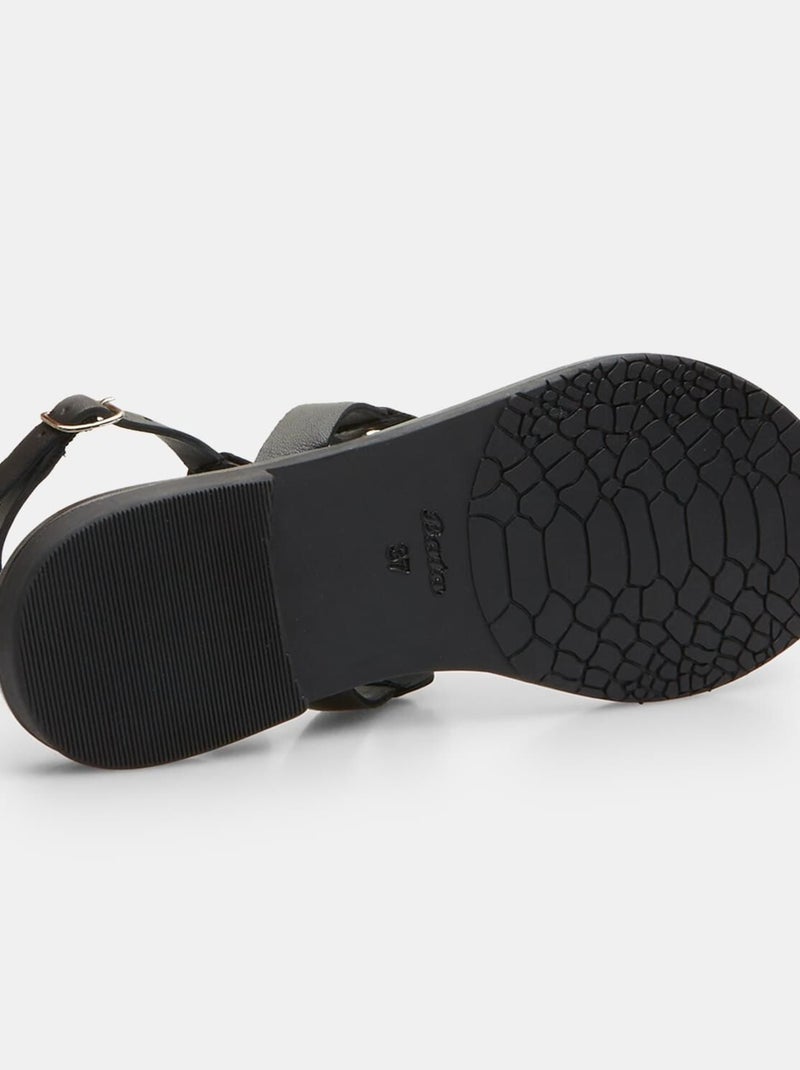 Sandales en cuir BATA Noir - Kiabi