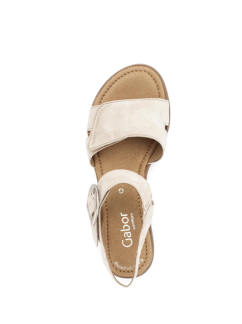 Sandales  en cuir Beige - Kiabi