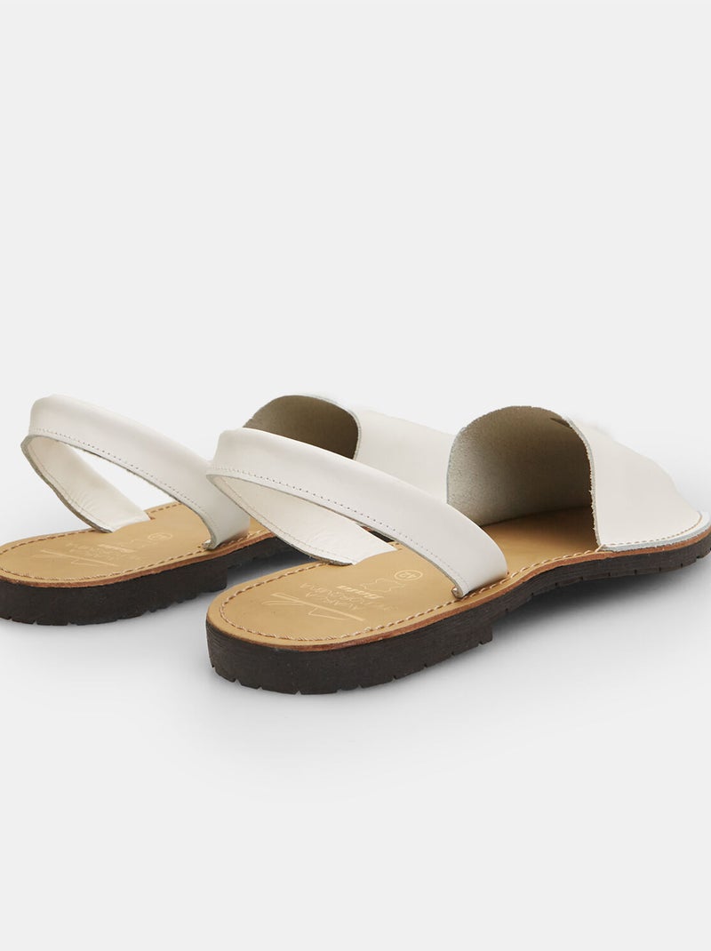 Sandales en cuir Blanc - Kiabi
