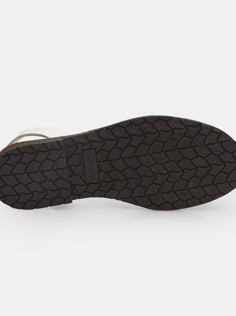 Sandales en cuir Blanc - Kiabi