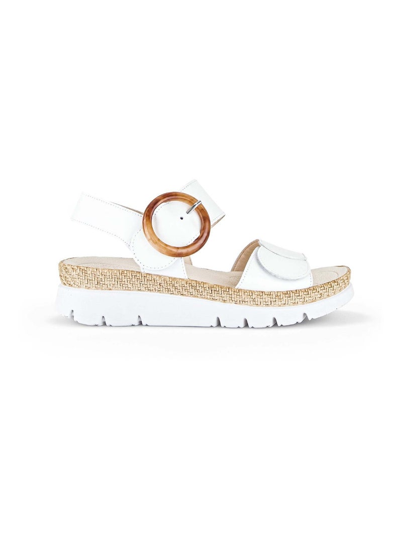 Sandales  en cuir Blanc - Kiabi