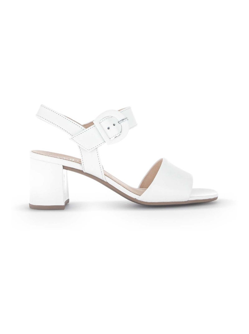 Sandales  en cuir Blanc - Kiabi