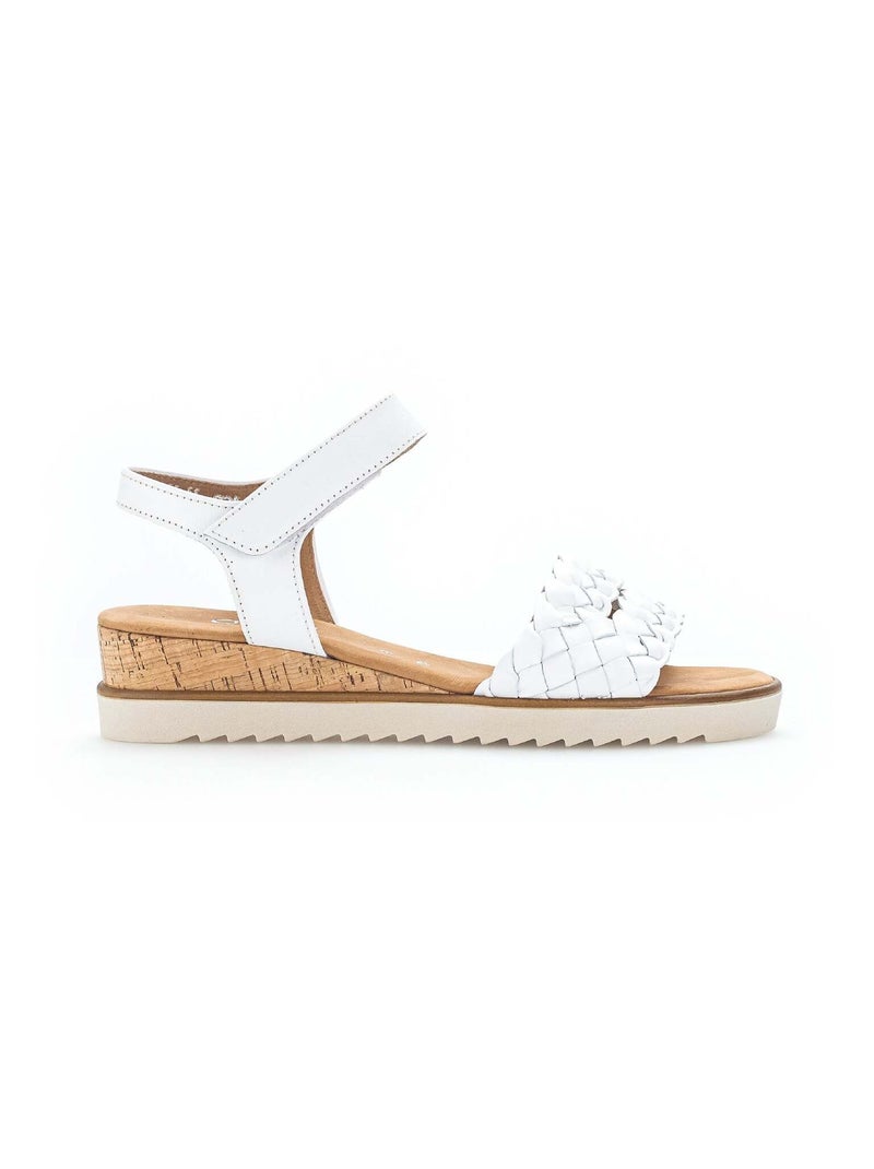 Sandales  en cuir Blanc - Kiabi