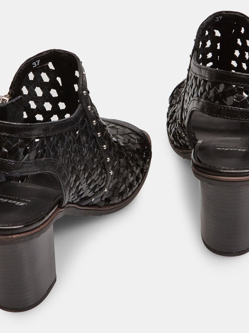 Sandales en cuir bout ouvert BATA Noir - Kiabi