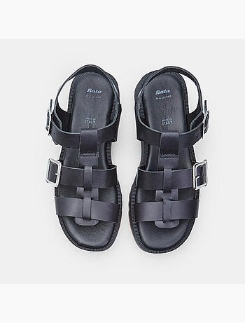 Sandales en cuir comfortables avec plateforme BATA