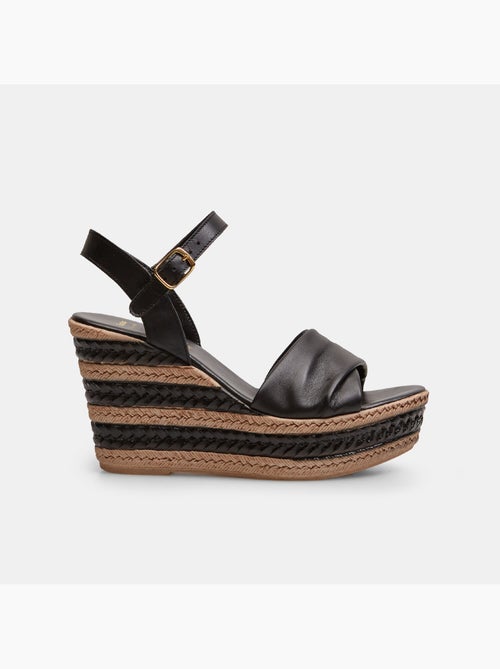 Sandales en cuir compensées BATA - Kiabi