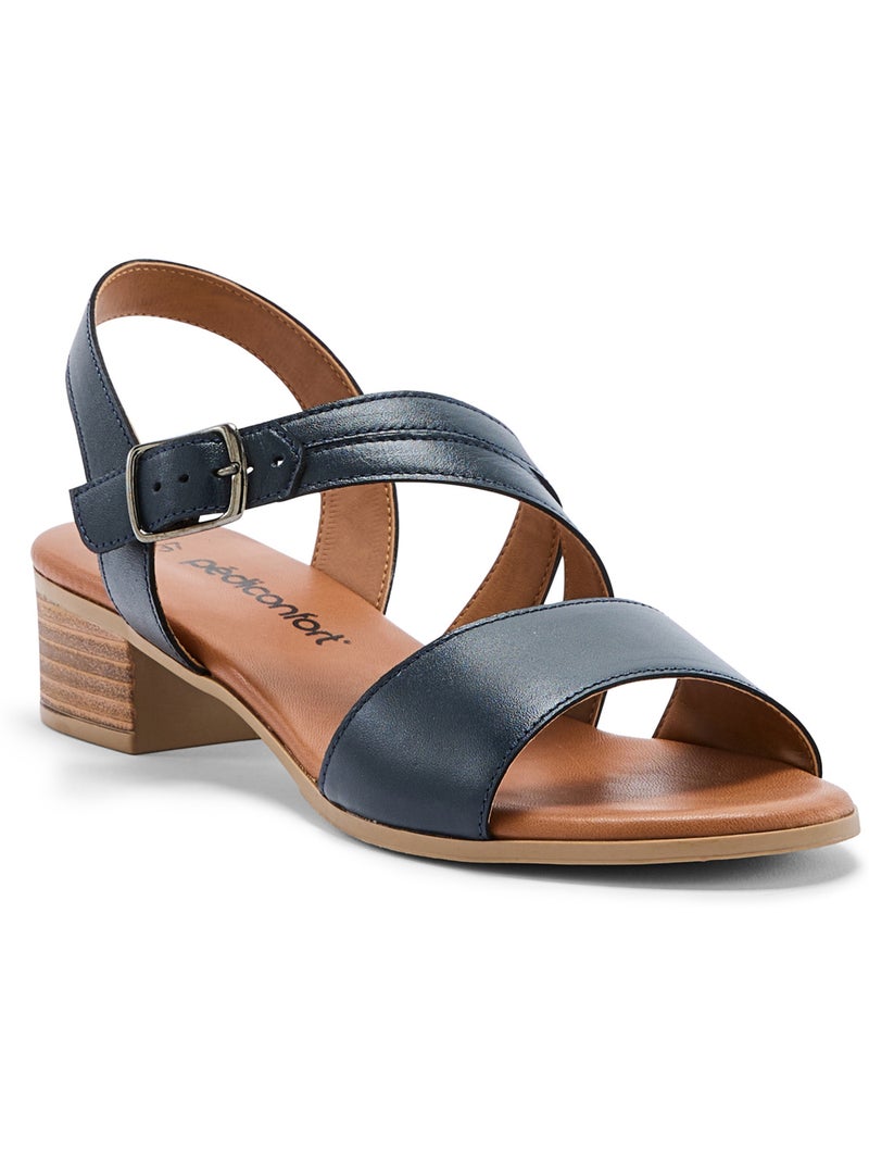 Sandales en cuir confortables - PEDICONFORT Bleu marine - Kiabi