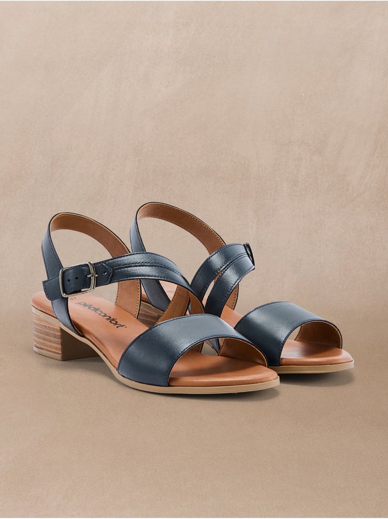 Sandales en cuir confortables - PEDICONFORT Bleu marine - Kiabi
