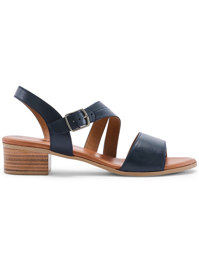 Sandales en cuir confortables - PEDICONFORT Bleu marine - Kiabi