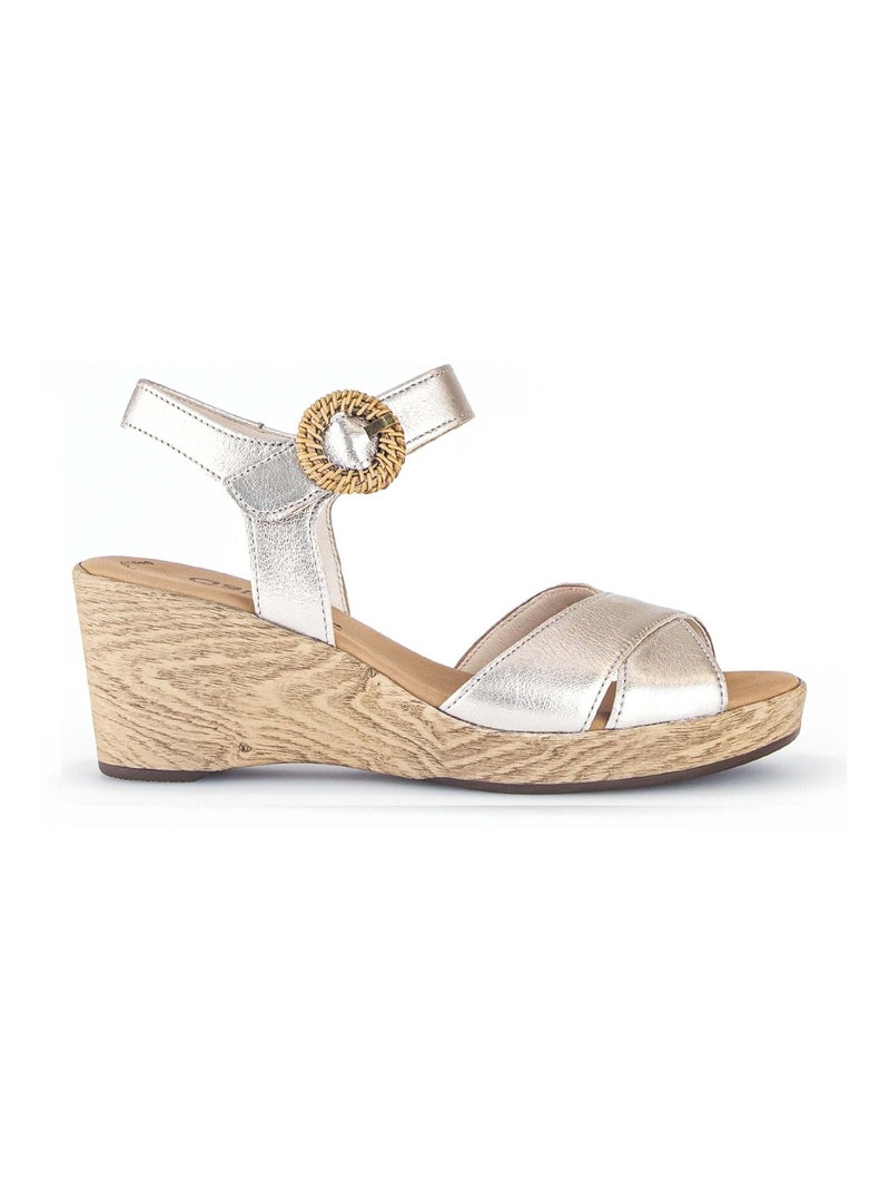 Sandales  en cuir Doré/or - Kiabi