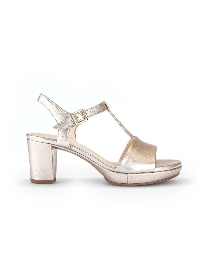 Sandales  en cuir Doré/or - Kiabi