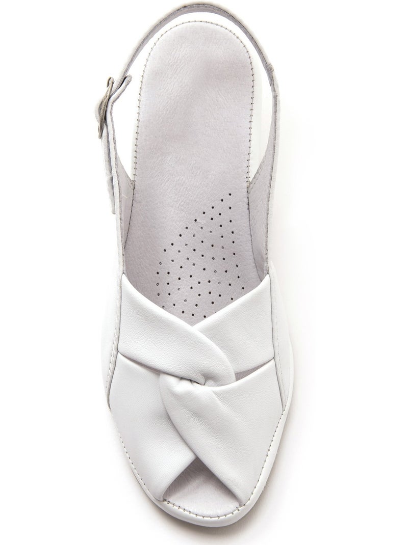Sandales en cuir extra-larges - PEDICONFORT Blanc Blanc - Kiabi