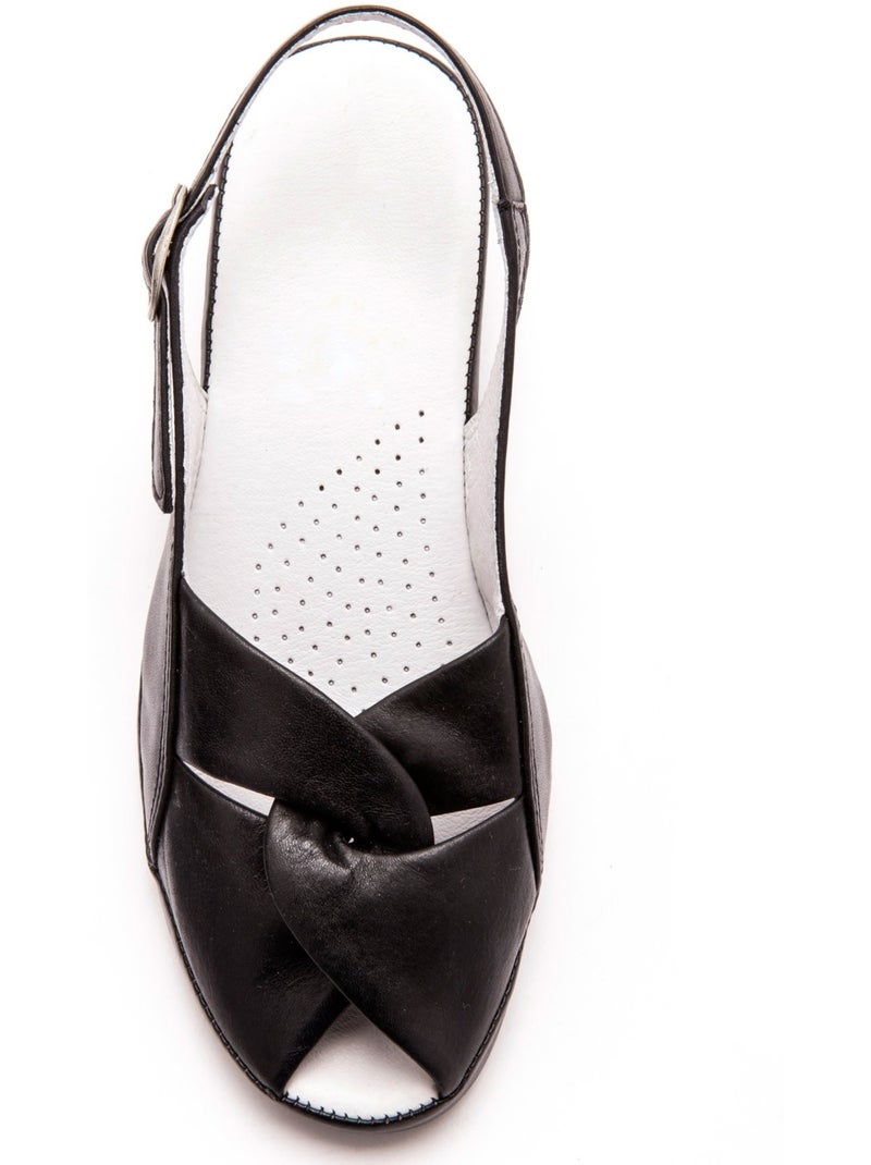 Sandales en cuir extra-larges - PEDICONFORT Noir Noir - Kiabi